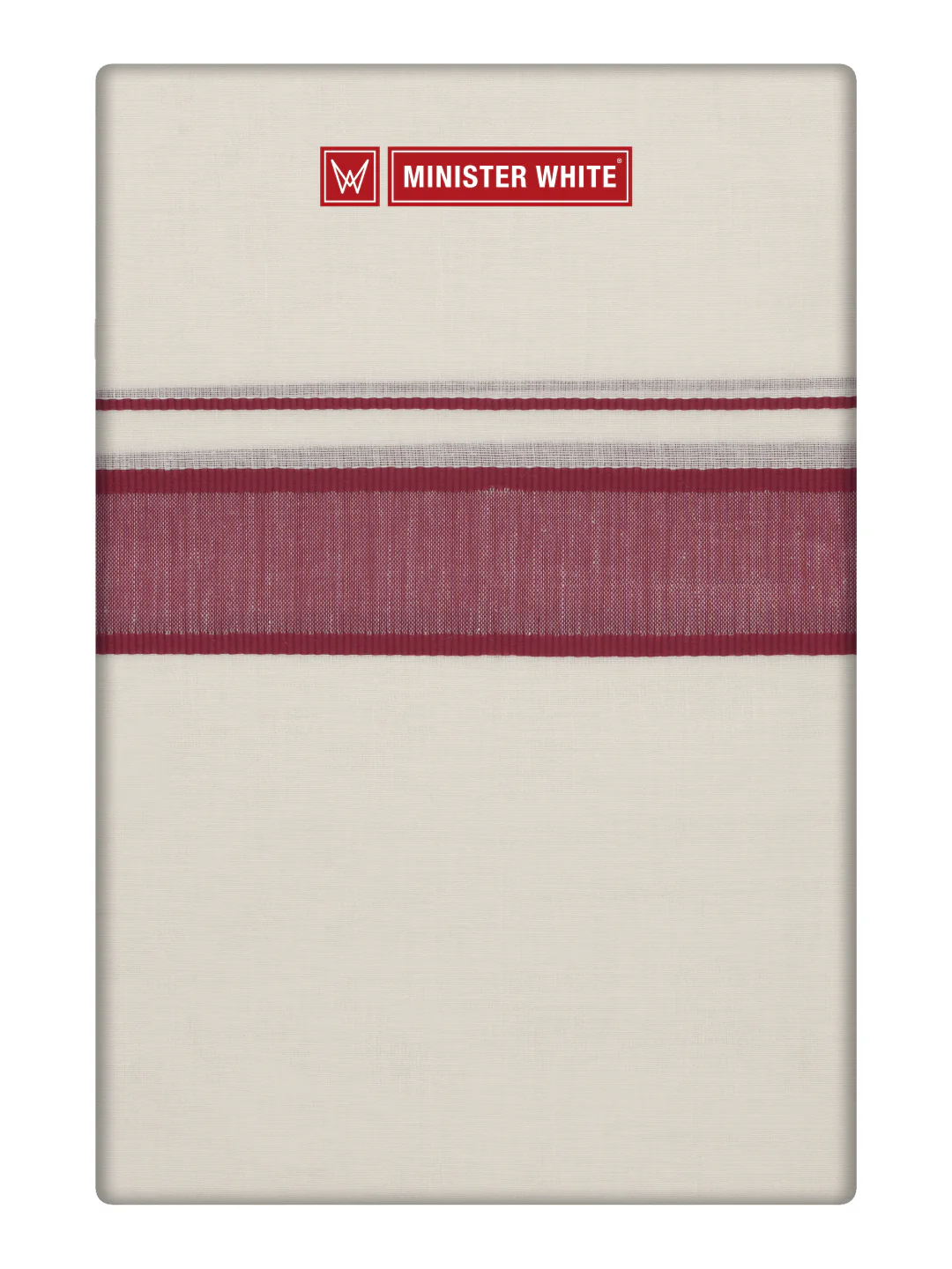 Men's Cotton Kara Burgundy Fancy Border Double Layer Dhoti Tirur