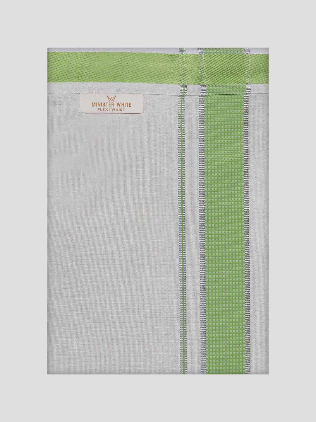 Mens Cotton Light Green Shirt with Tissue Matching Border Flexi Dhoti Wedding Combo Kandala - Image 8