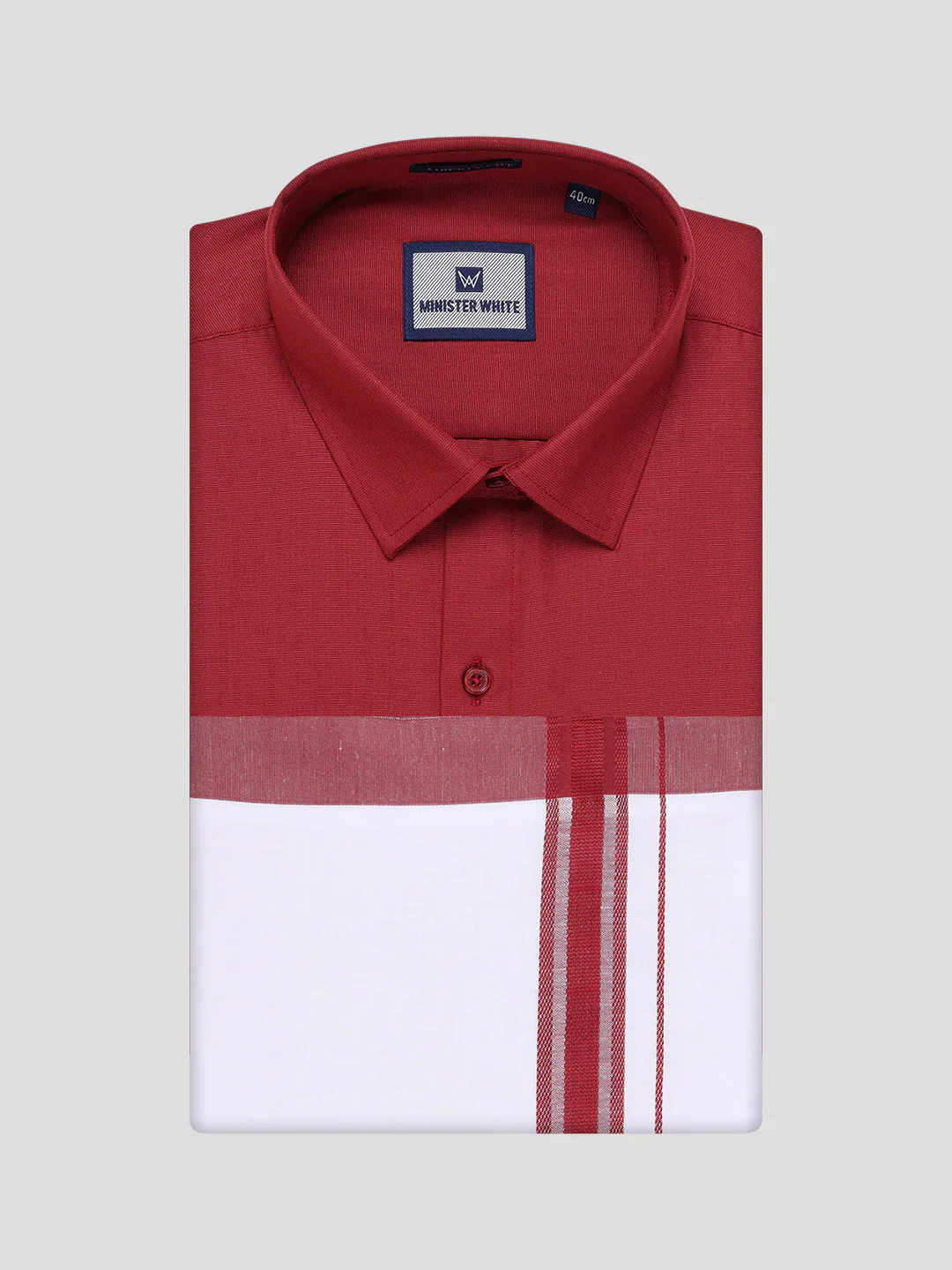 Mens Cotton Maroon Matching Shirt and Dhoti Combo Luster - Image 9