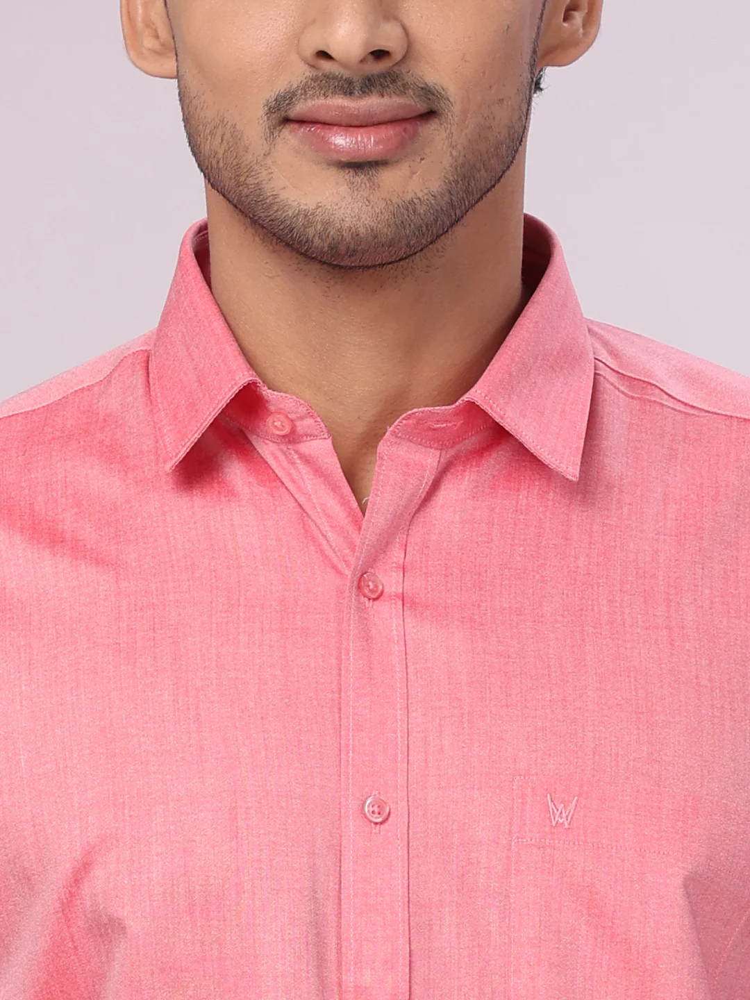 Mens Cotton Pink Shirt with Tissue Matching Border Dhoti Wedding Combo Kandala - Image 9