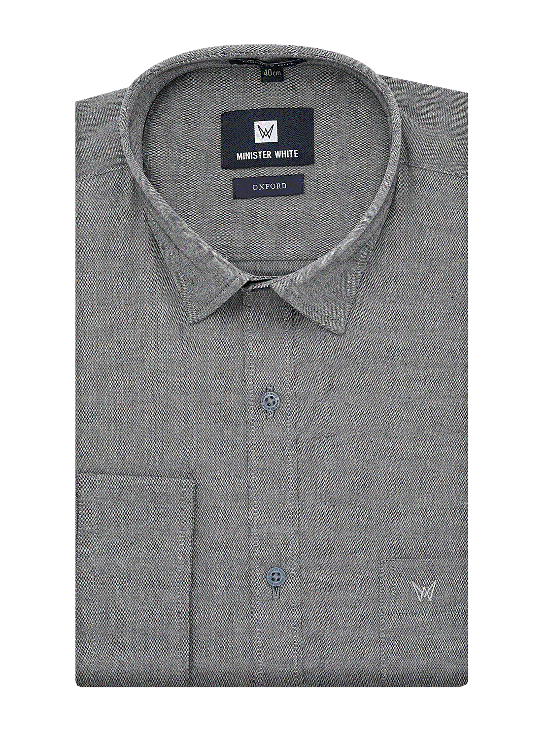 Mens Cotton Regular Fit Grey Colour Shirt Oxford - Image 2