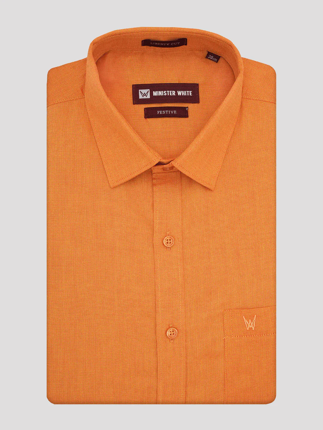 Mens Cotton Regular Fit Orange Colour Shirt Festive