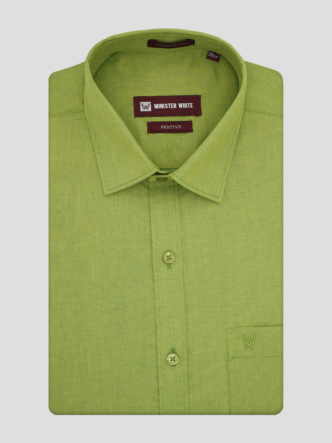 Mens Cotton Regular Fit Parrot Green Colour Shirt Festive