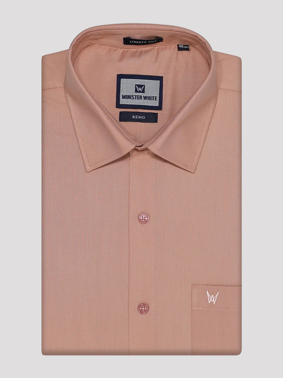 Mens Cotton Regular Fit Peach Colour Shirt Remo