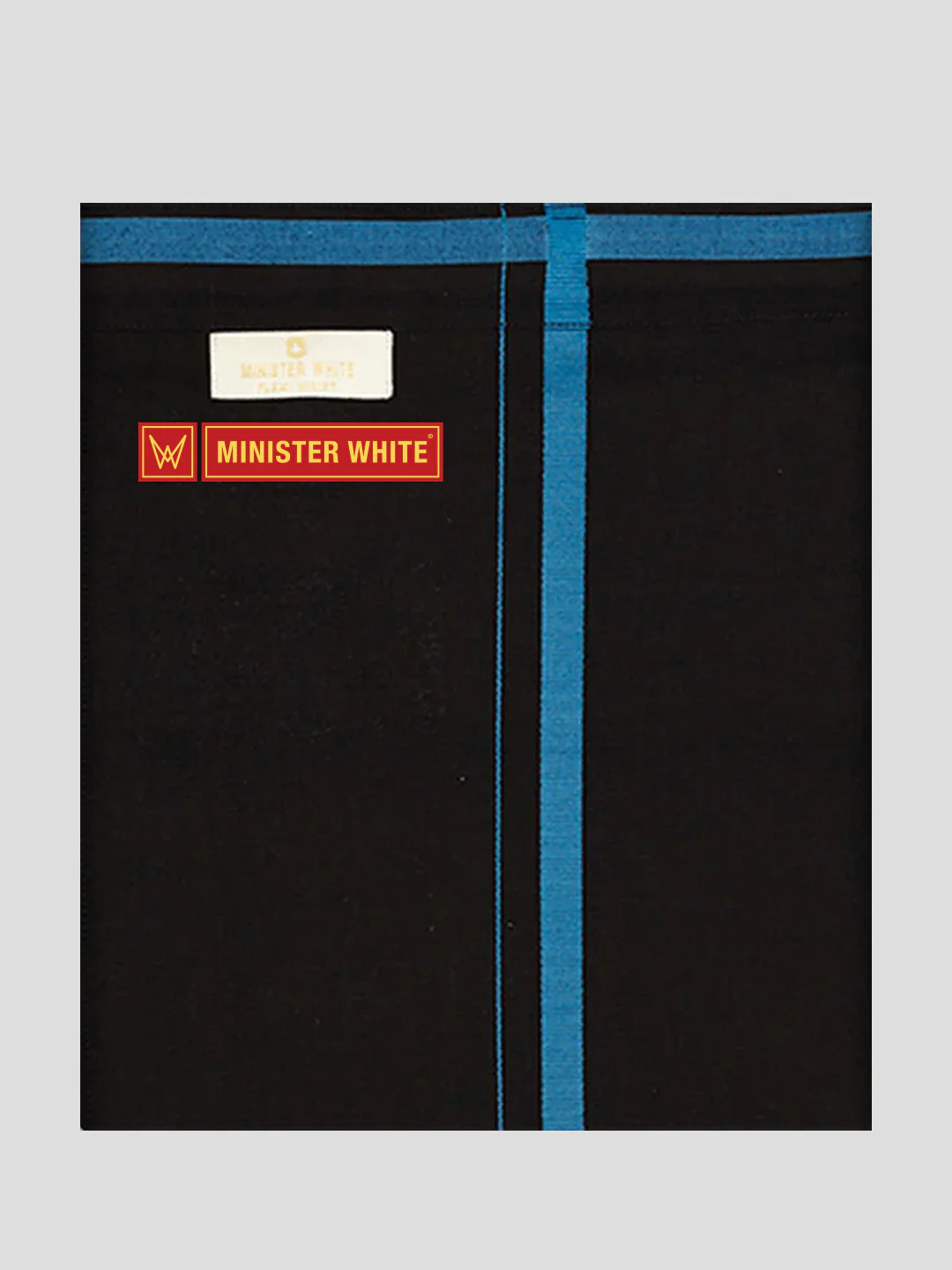 Mens Cotton Black Colour Single Layered with Gold Jari Flexi Dhoti - Gurudutt Sgl