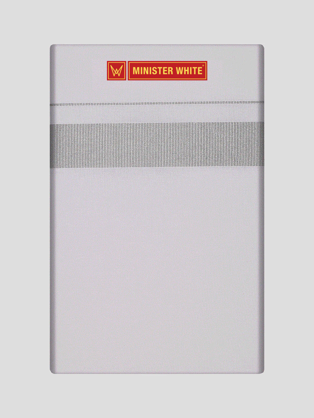 Mens Cotton White Double Layered Dhoti with Silver Jari Border - Omkar