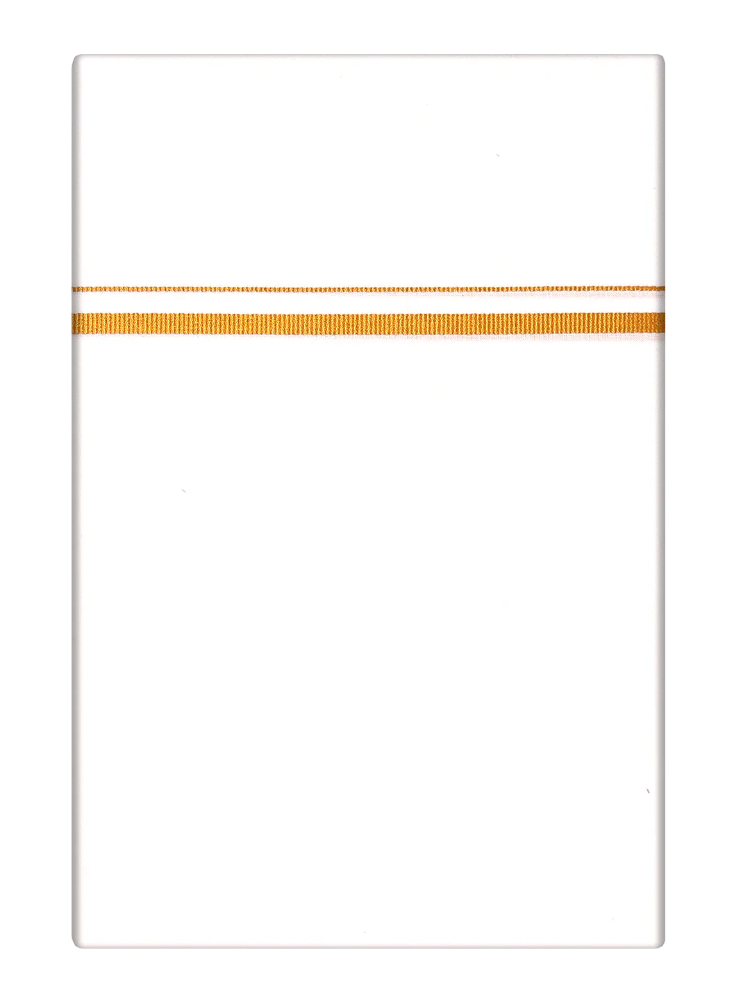 Mens Cotton White Single Layered Dhoti with 1" Gold Jari Border - Prime