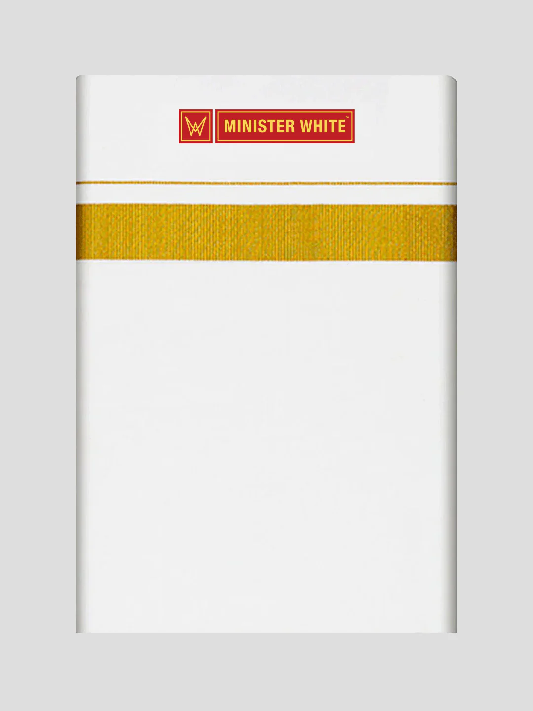Mens Cotton White Single Layered Dhoti with 1 1/2" Gold Jari Border - Advik