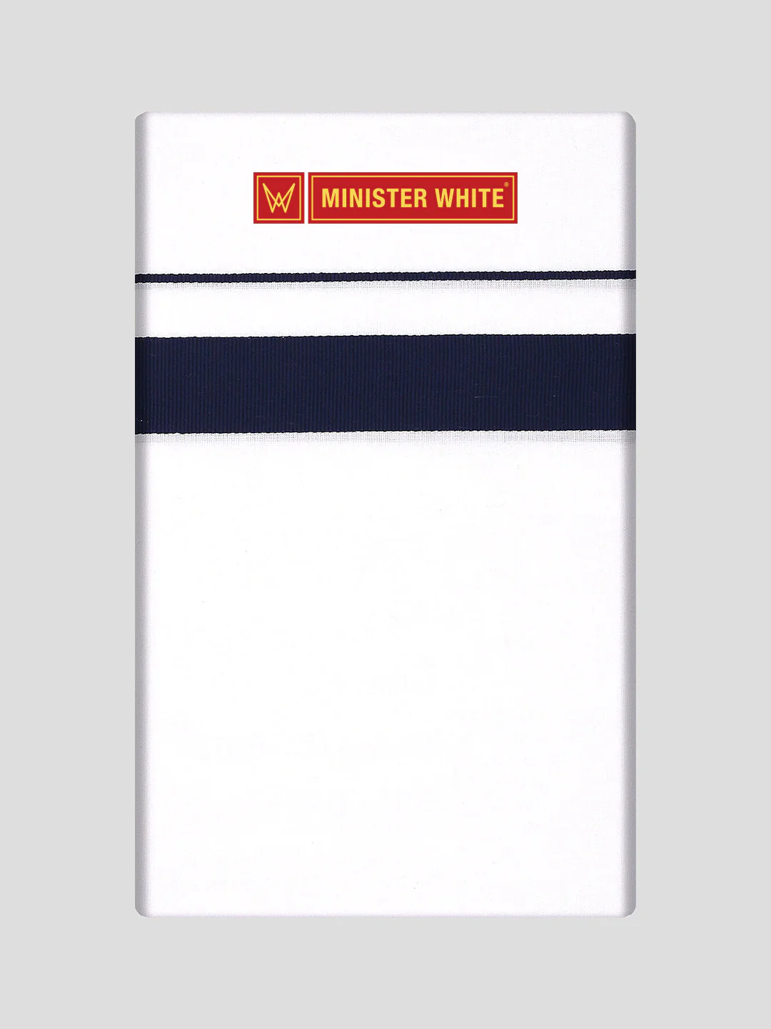 Mens Cotton White Single Layered Dhoti with Navy Fancy Border - Janatha