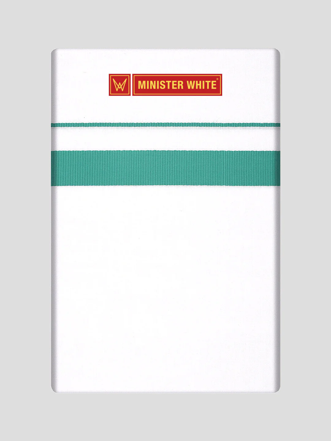 Mens Cotton White Single Layered Dhoti with Sea Green Fancy Border - Janatha