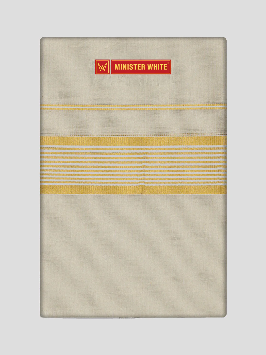 Men's Cream Cotton Kara Fancy Gold Jari Border Double Layer Dhoti Haridwar 86739
