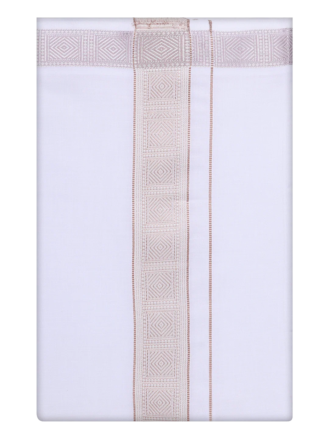 Mens Cream Shirt with Matching jacquard Weave Border Dhoti Combo Marsh - Image 11