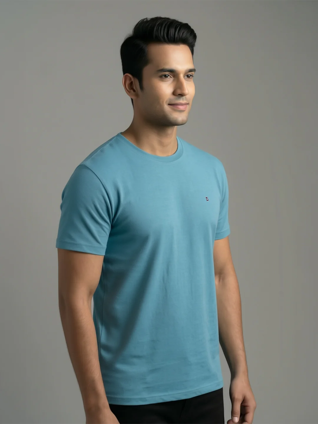 Men's Firozi Regular Fit Round Neck T-Shirt Crisper - Image 3