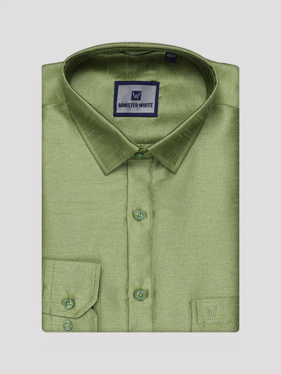 Mens Green Dupion Satin Shirt with Matching Border Dhoti Combo Gora - Image 6