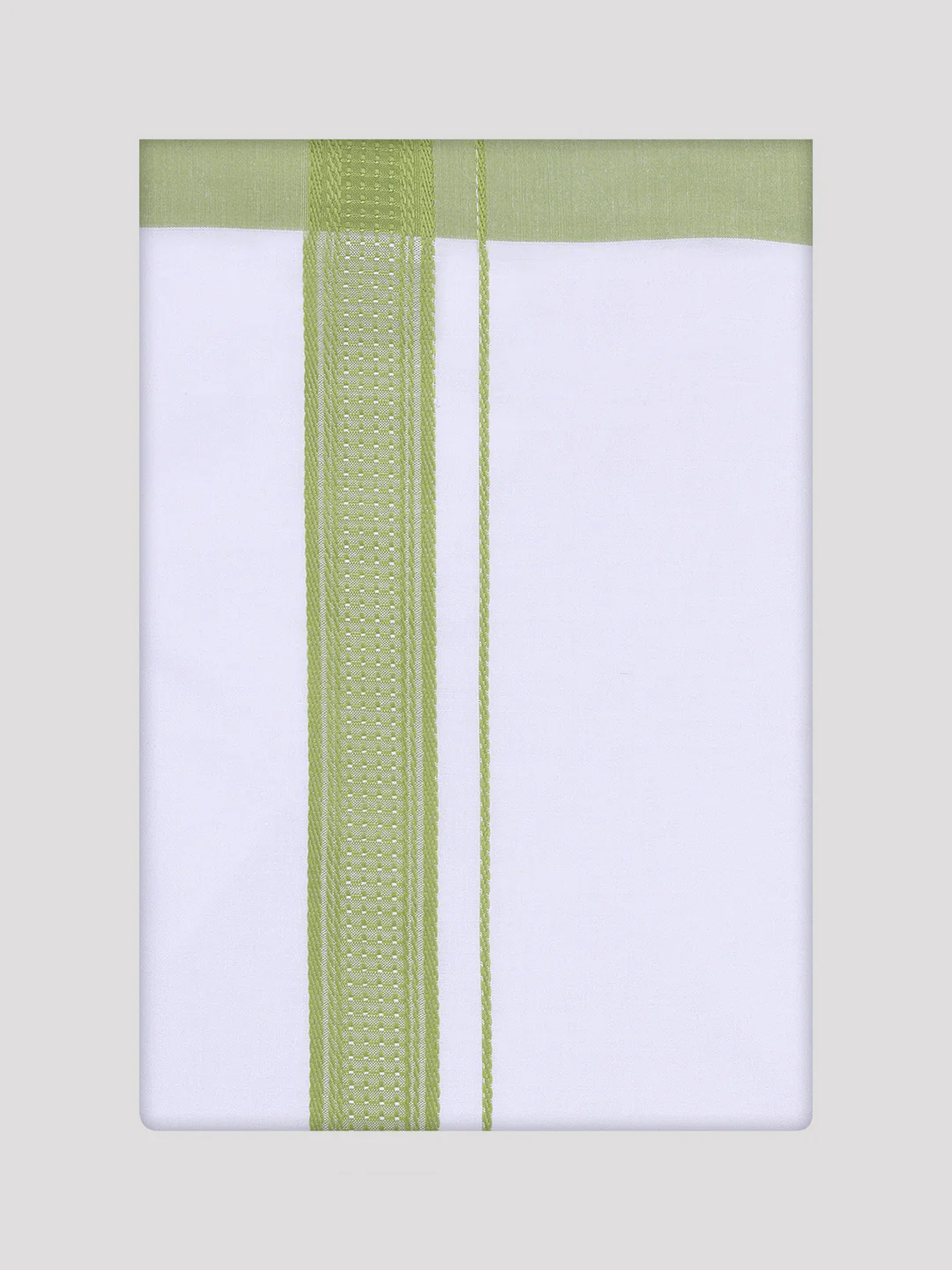 Mens Green Dupion Satin Shirt with Matching Border Dhoti Combo Gora - Image 7