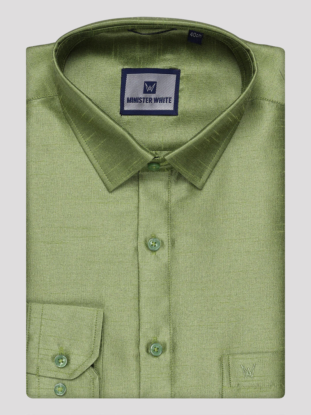 Mens Green Dupion Satin Shirt with Matching Border Flexi Dhoti Combo Gora Flexi - Image 8