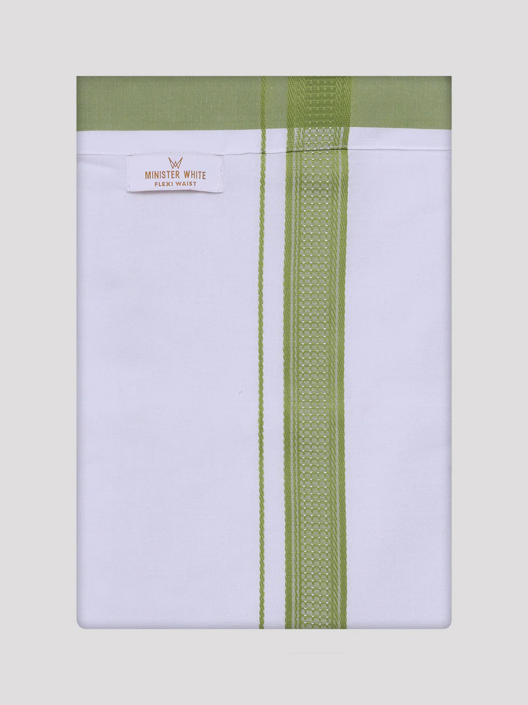Mens Green Dupion Satin Shirt with Matching Border Flexi Dhoti Combo Gora Flexi - Image 9