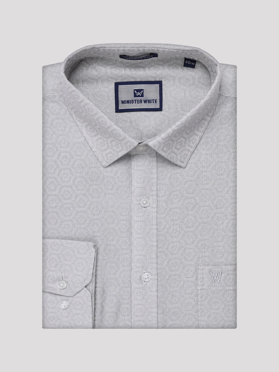 Mens Grey Tissue Jacquard Shirt with Matching Dhoti Combo Zeebra - Image 8