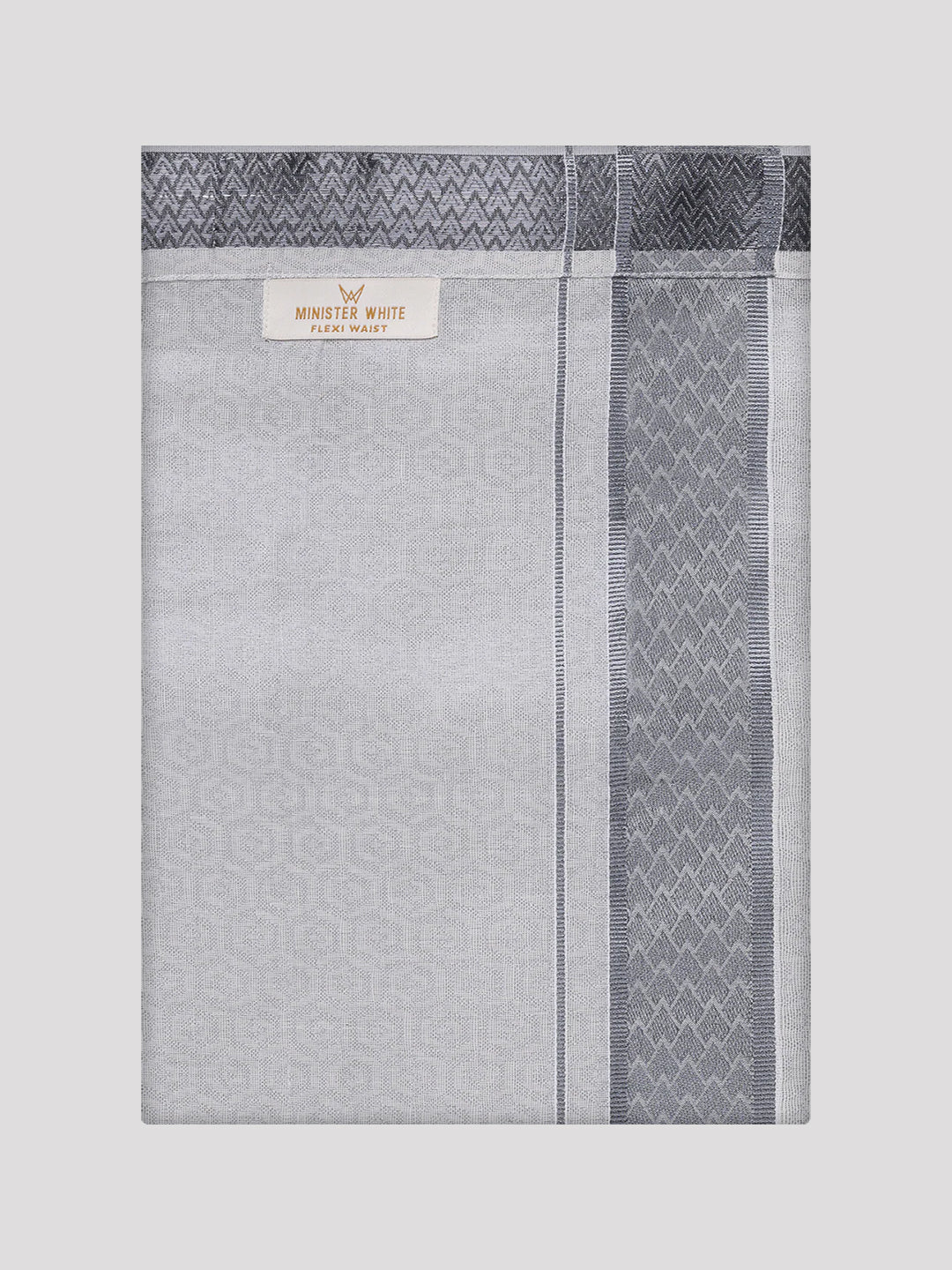 Mens Grey Tissue Jacquard Shirt with Matching Flexi Dhoti Combo Zeebra - Image 10