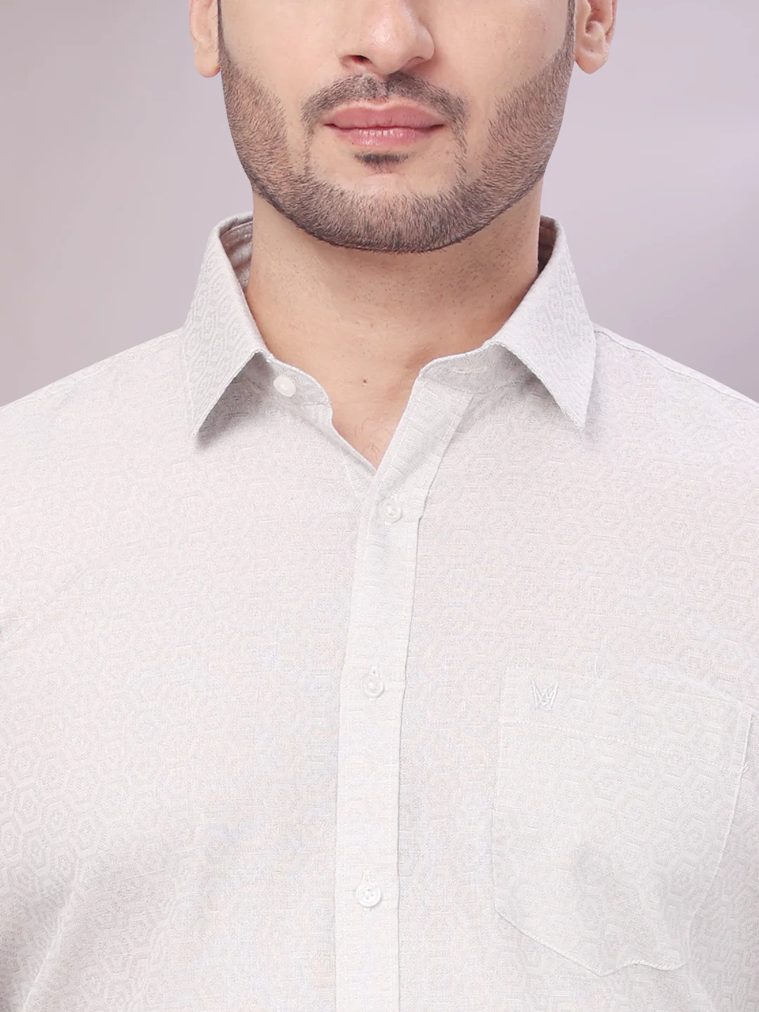 Mens Grey Tissue Jacquard Shirt with Matching Flexi Dhoti Combo Zeebra - Image 6