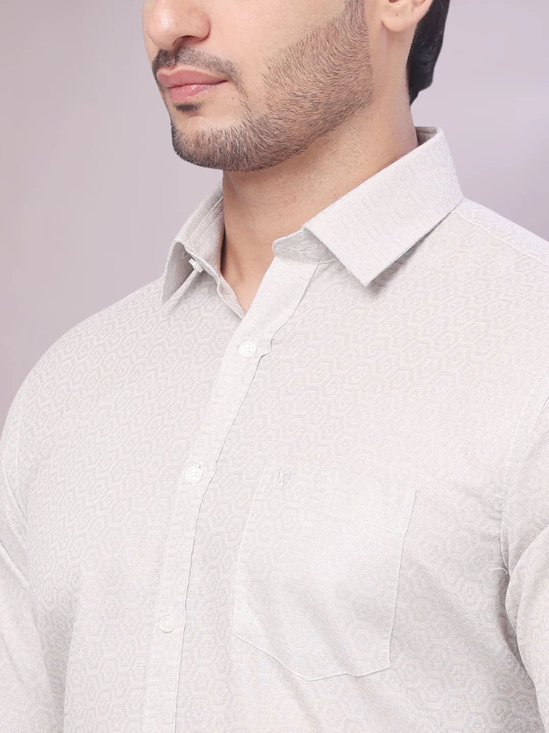 Mens Grey Tissue Jacquard Shirt with Matching Flexi Dhoti Combo Zeebra - Image 7