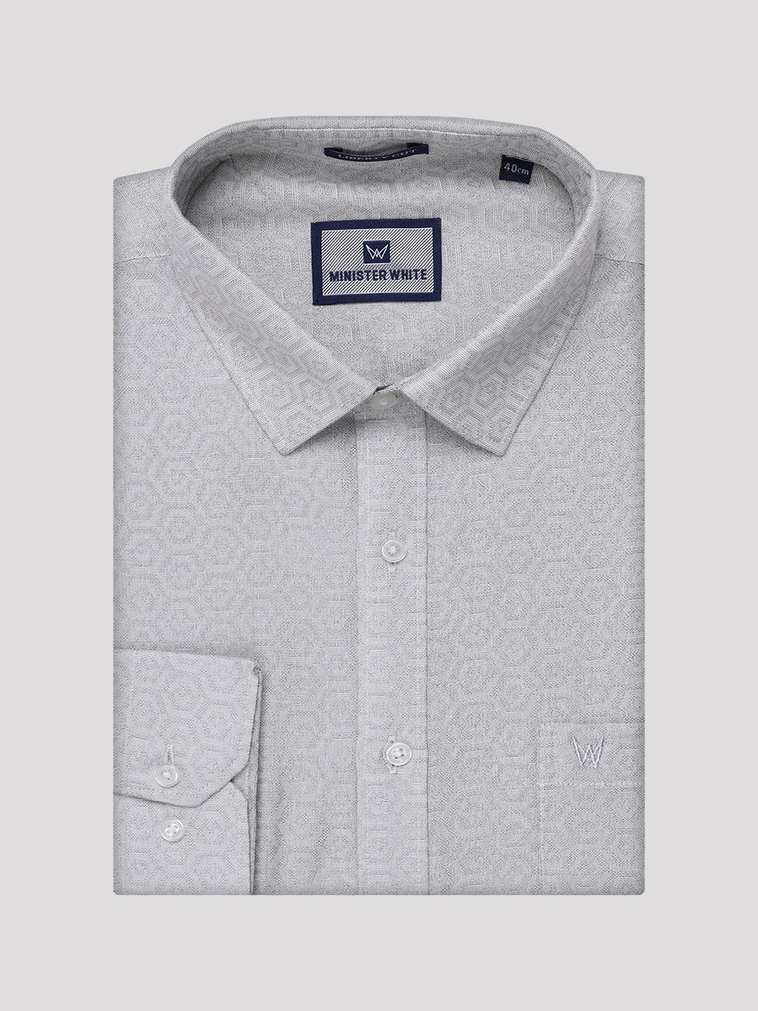Mens Grey Tissue Jacquard Shirt with Matching Flexi Dhoti Combo Zeebra - Image 9