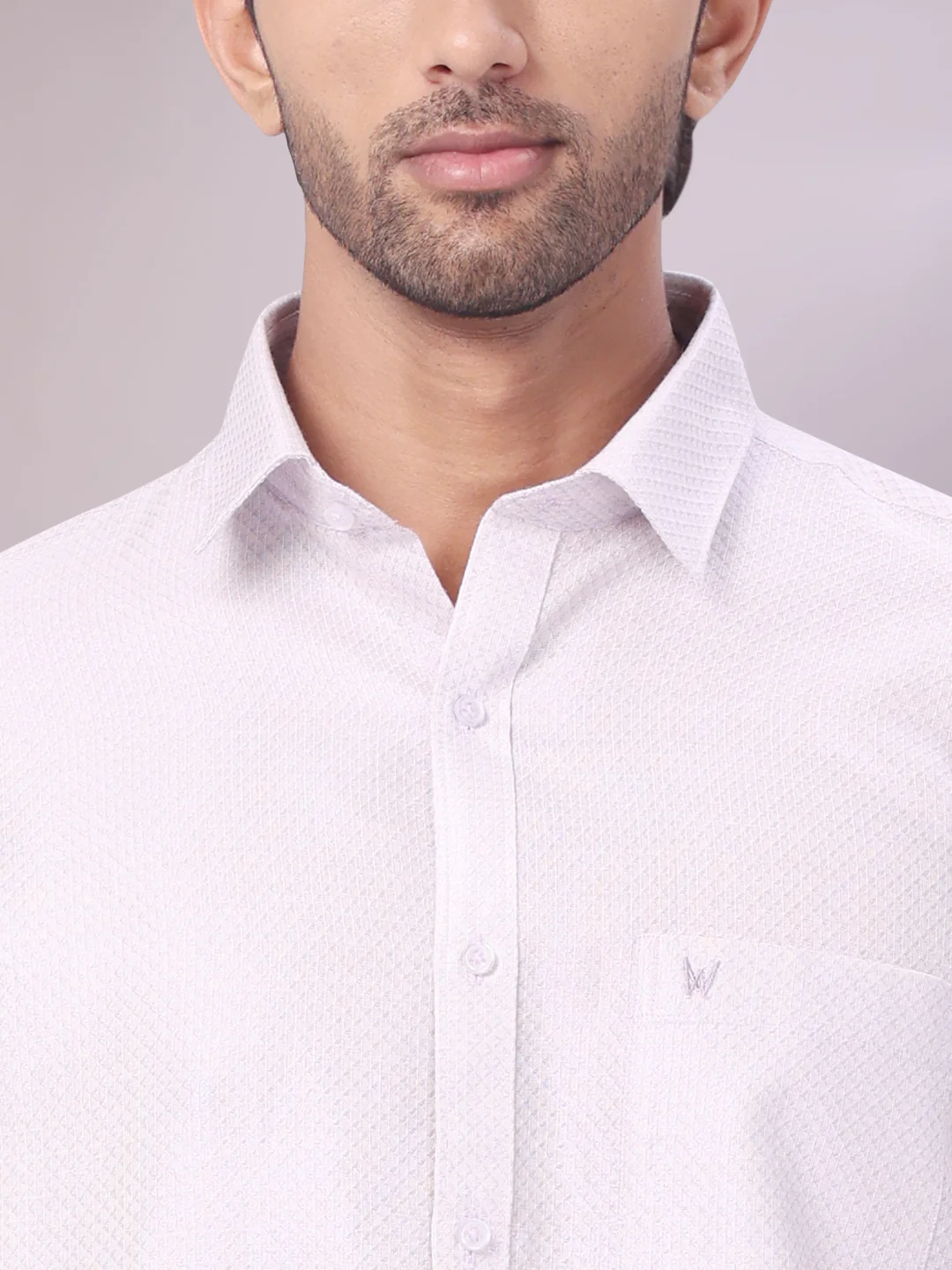 Men's Lavender Tissue Jacquard Shirt with Matching Dhoti Combo Zeus - Image 5