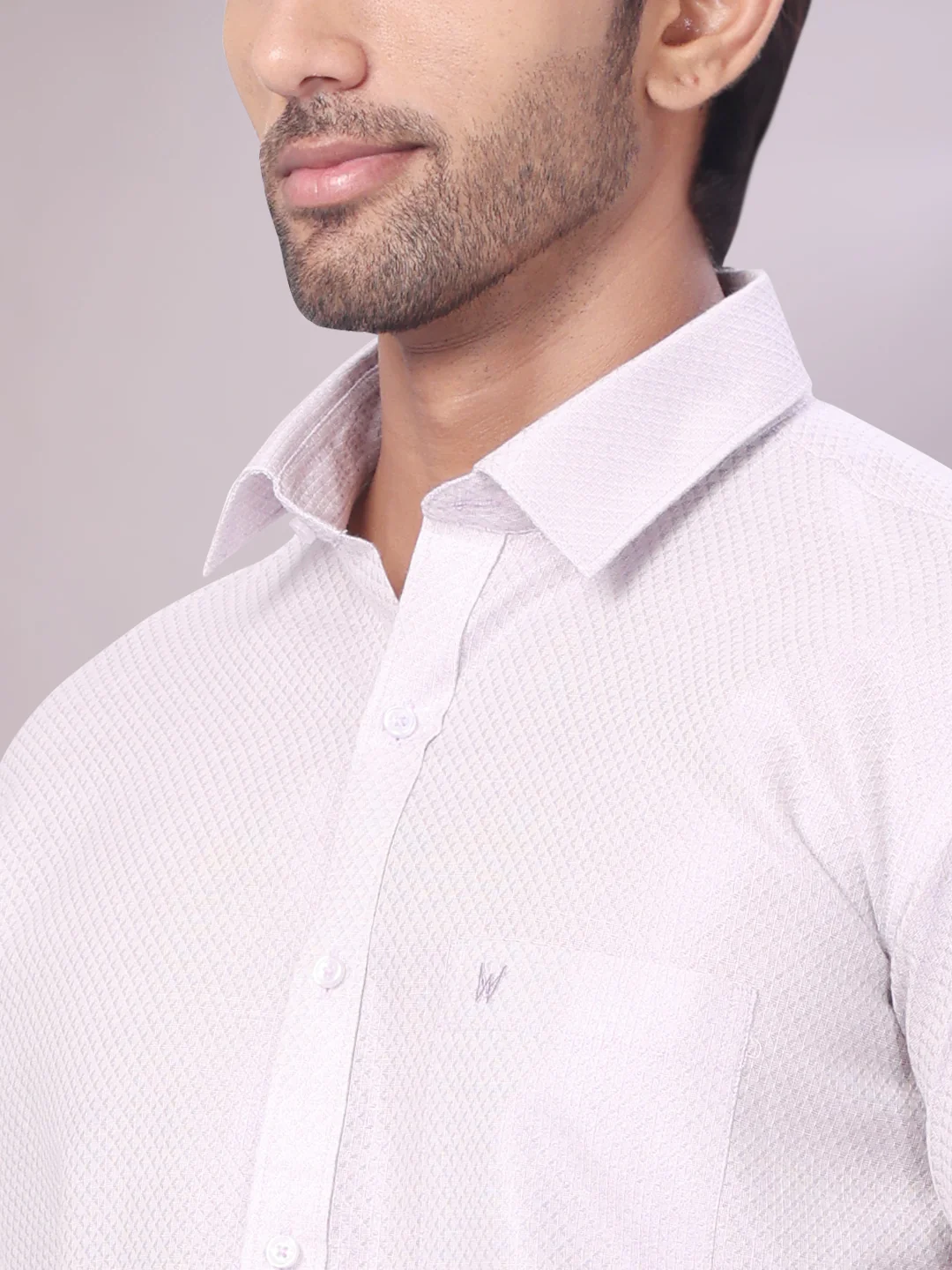 Men's Lavender Tissue Jacquard Shirt with Matching Dhoti Combo Zeus - Image 6