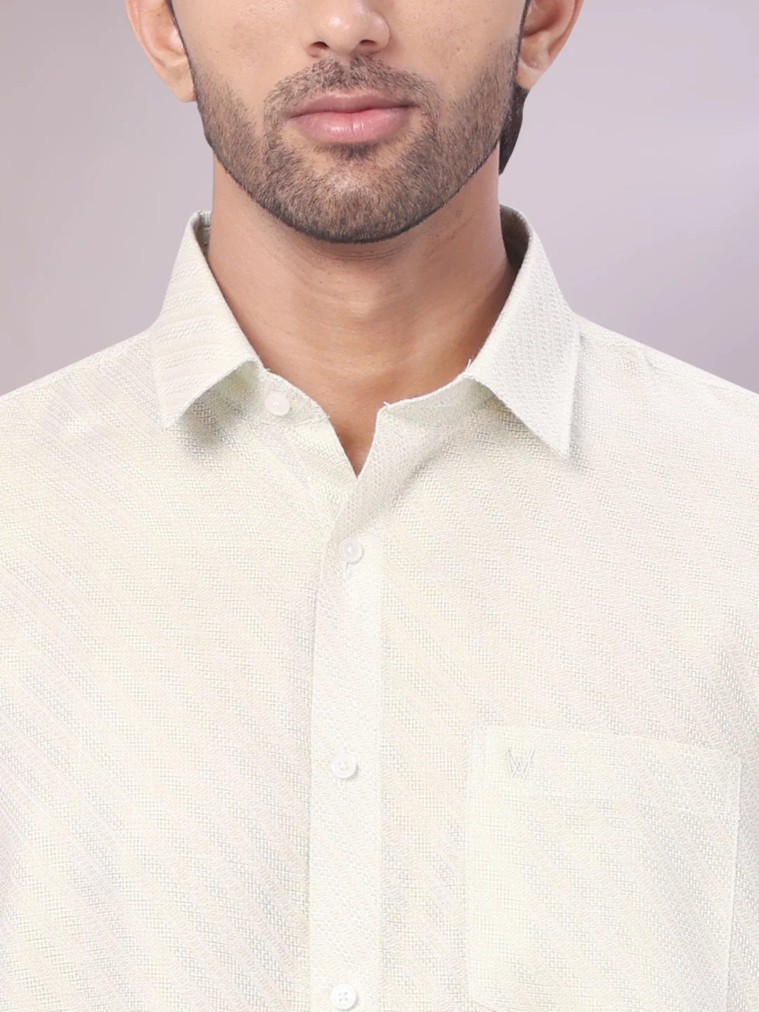 Men's Leaf Green Tissue Jacquard Shirt with Matching Dhoti Combo Zeus - Image 5