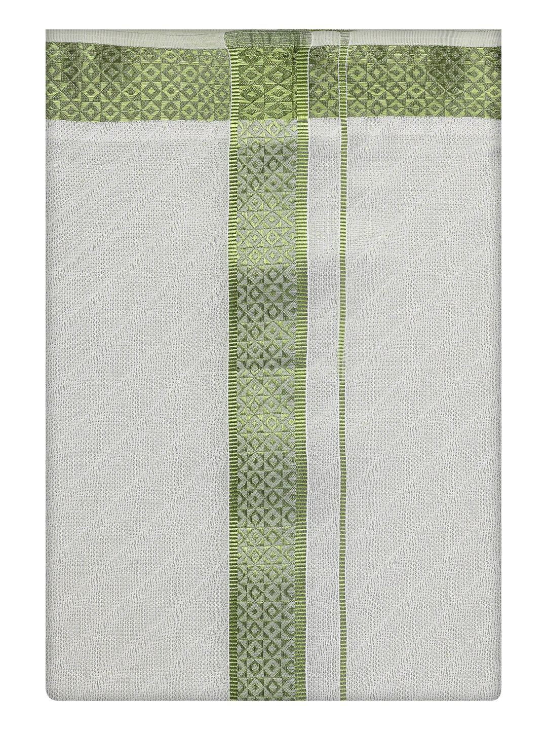 Men's Leaf Green Tissue Jacquard Shirt with Matching Dhoti Combo Zeus - Image 9