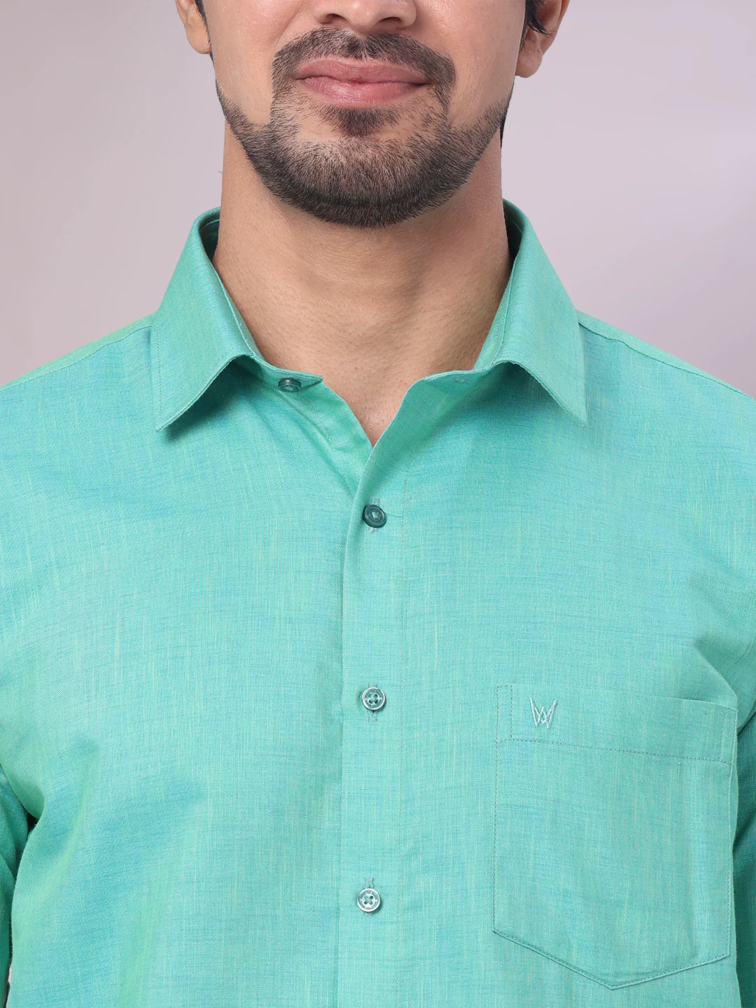 Men's Mint Blue Color Shirt with Matching Fancy Border Dhoti Combo Lemax - Image 9