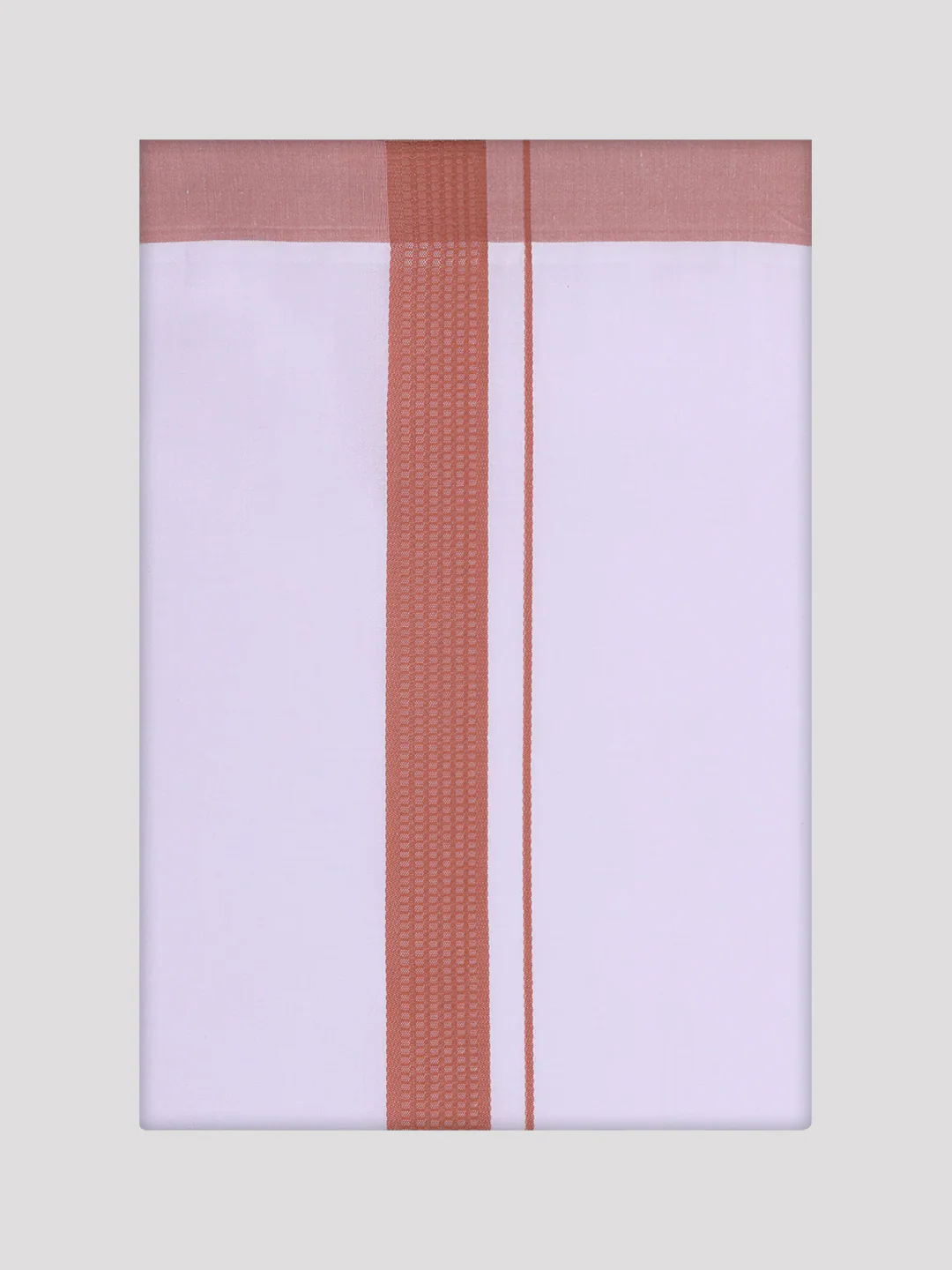Mens Light Brown Dupion Satin Shirt with Matching Border Dhoti Combo Gora - Image 7