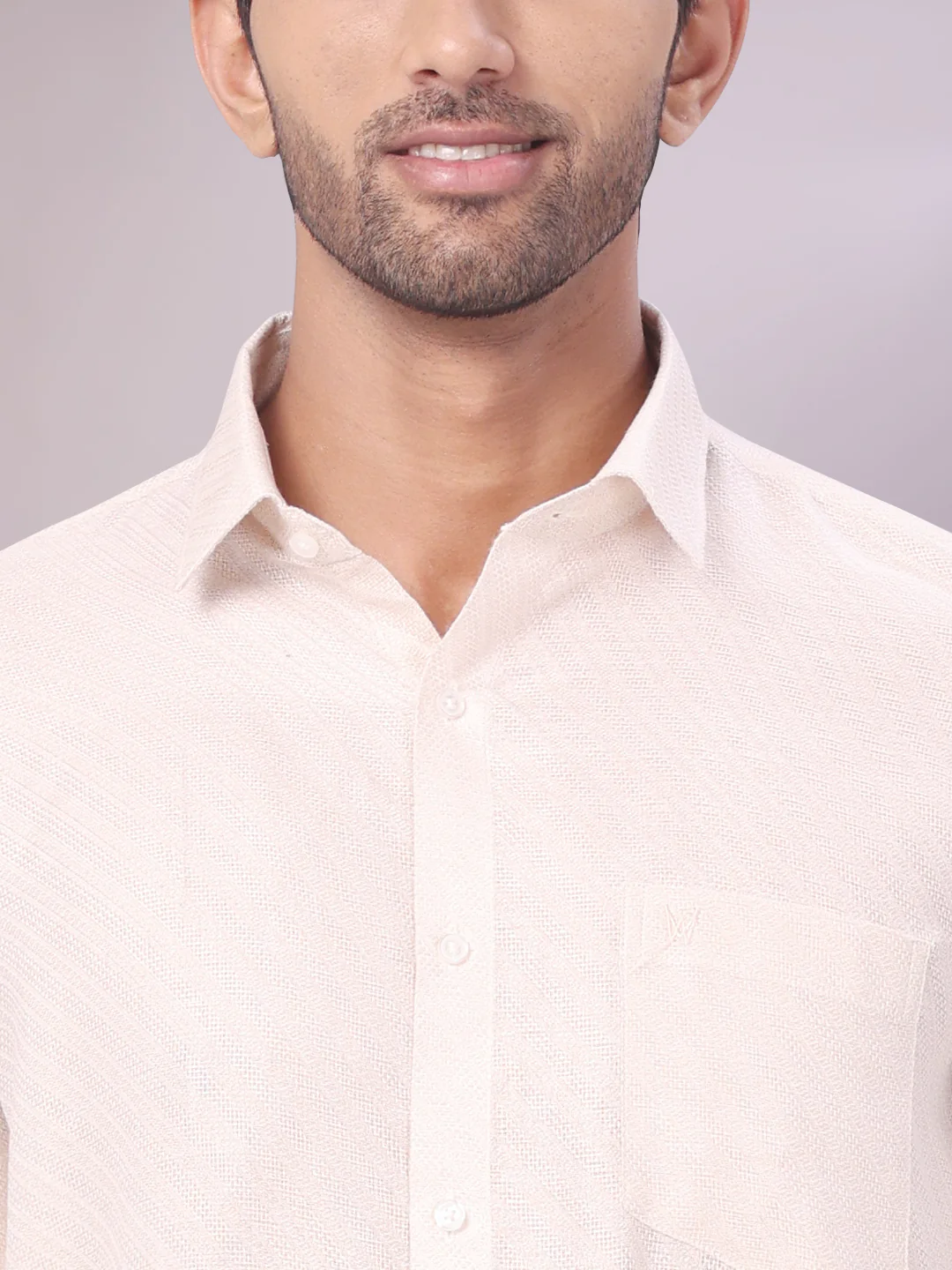 Men's Light Copper Tissue Jacquard Shirt with Matching Dhoti Combo Zeus - Image 5