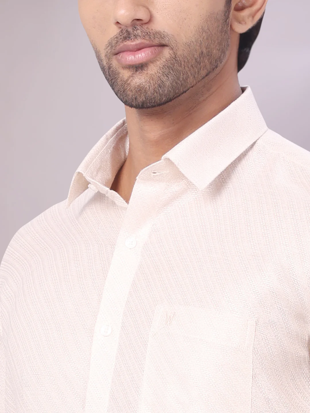 Men's Light Copper Tissue Jacquard Shirt with Matching Dhoti Combo Zeus - Image 6