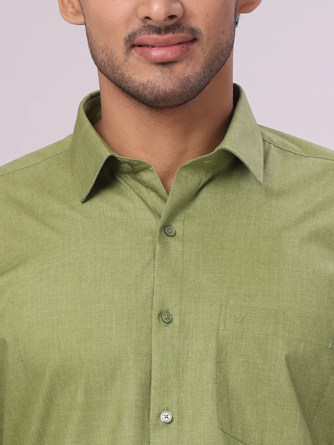 Mens Light Green Color Shirt with Matching Border Dhoti Combo Casper - Image 9