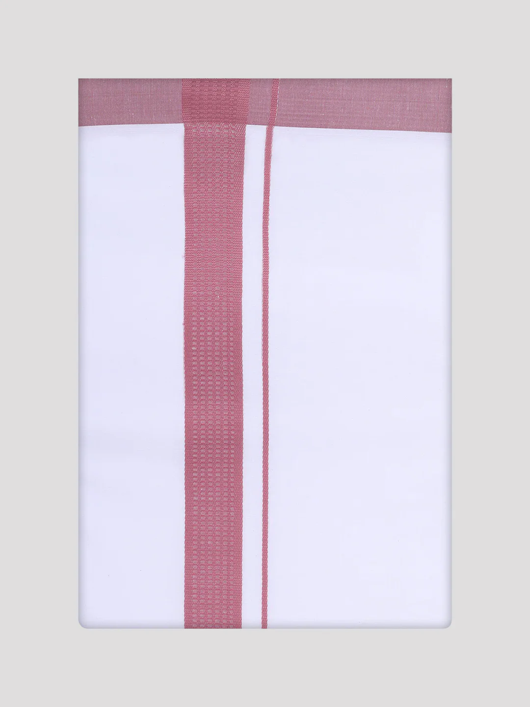 Mens Light Maroon Color Shirt with Matching Border Dhoti Combo Casper - Image 9