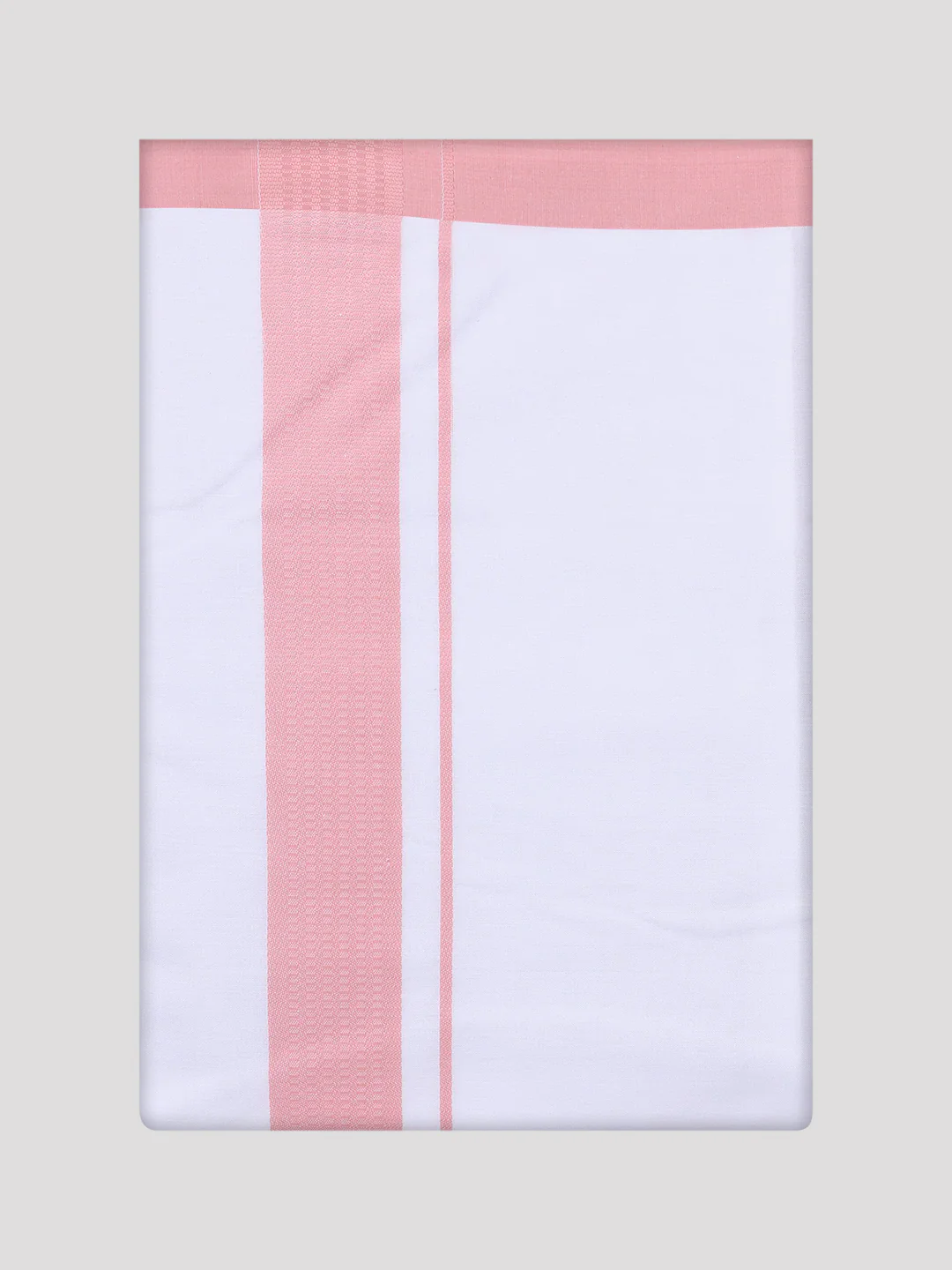 Mens Light Pink Color Shirt with Matching Border Dhoti Combo Casper - Image 11