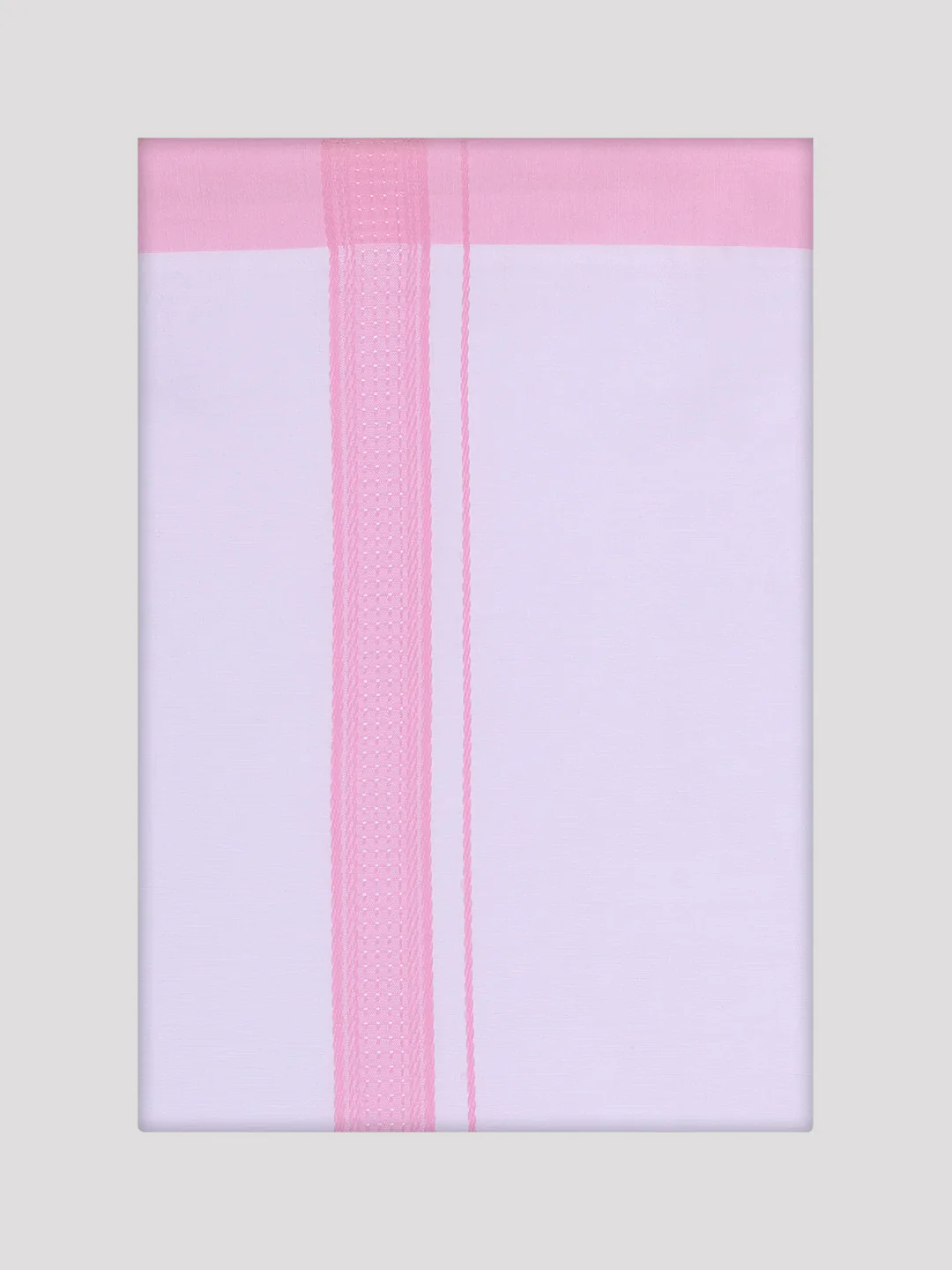 Mens Light Pink Dupion Satin Shirt with Matching Border Dhoti Combo Gora - Image 7