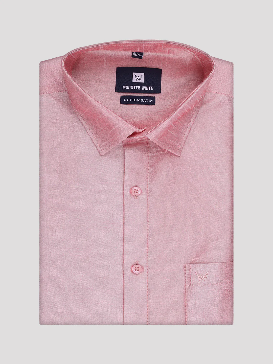 Mens Light Pink Dupion Satin Shirt with Matching Border Flexi Dhoti Combo Gora Flexi - Image 8