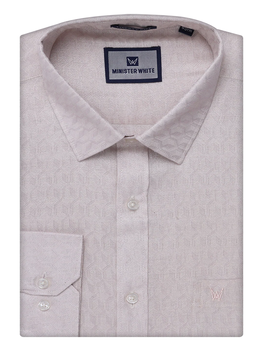 Mens Light Rose Colour Jacquard Shirt with Matching Dhoti Combo Zeebra - Image 8