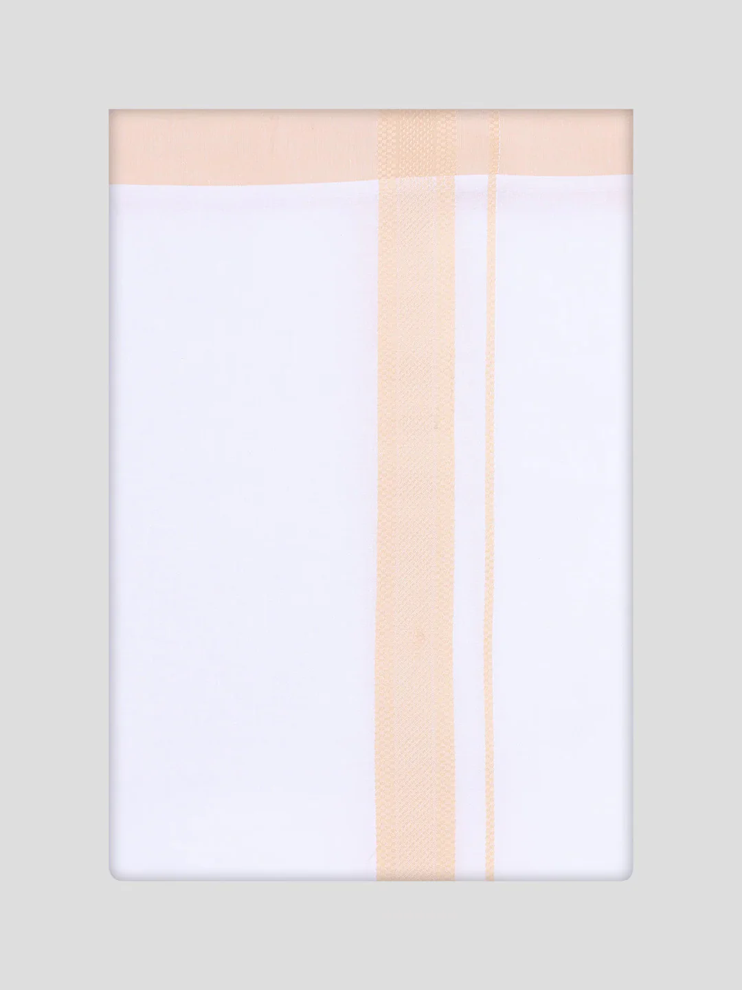 Mens Light Sandal Colour Shirt with Matching Fancy Border Dhoti Combo Lemax - Image 12