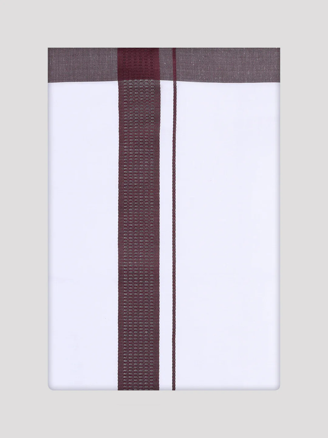 Mens Maroon Color Shirt with Matching Border Dhoti Combo Casper - Image 11