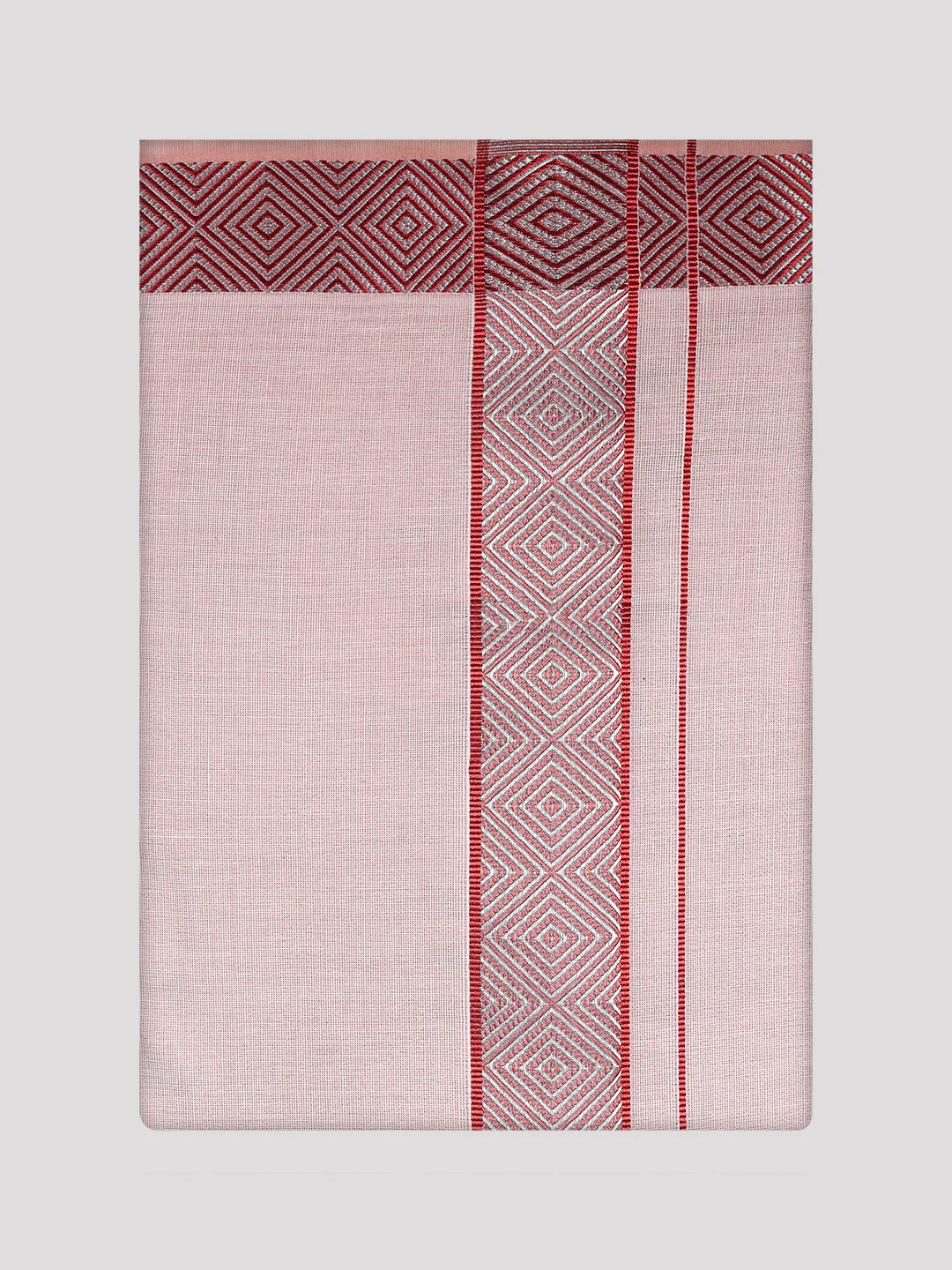Mens Maroon Tissue Shirt and Dhoti Set with Intricate Jacquard Border Plum - Image 7