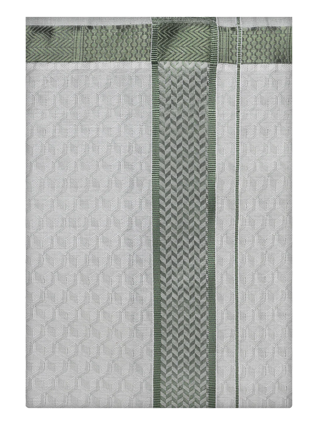 Mens Olive Green Colour Jacquard Shirt with Matching Dhoti Combo Zeebra - Image 9