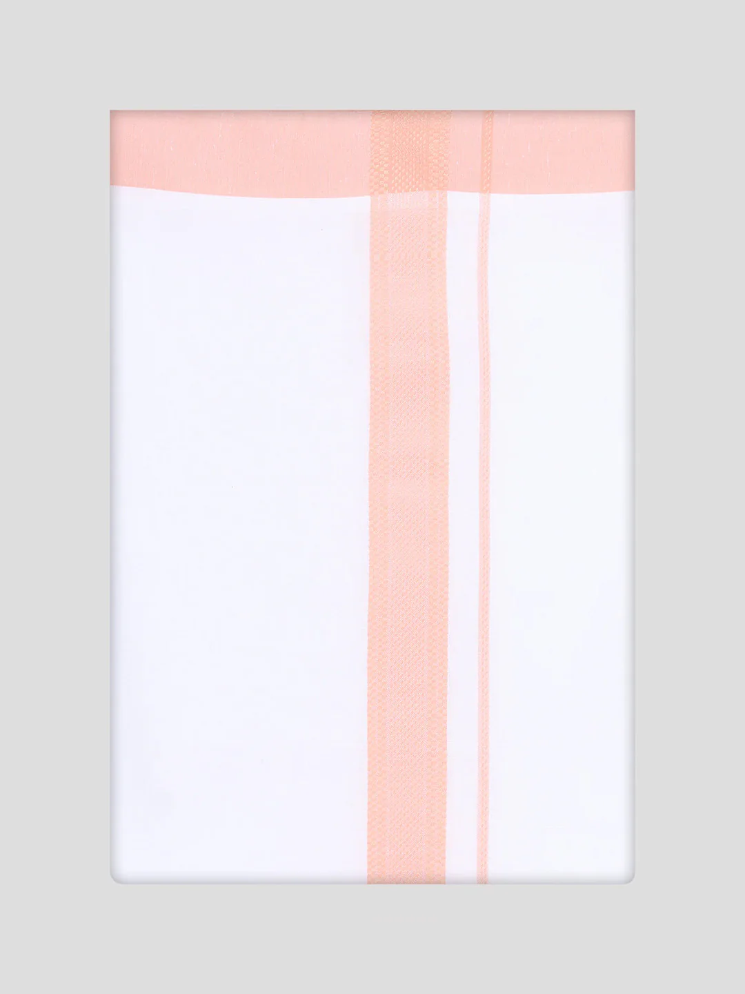 Mens Peach Colour Shirt with Matching Fancy Border Dhoti Combo Lemax - Image 12