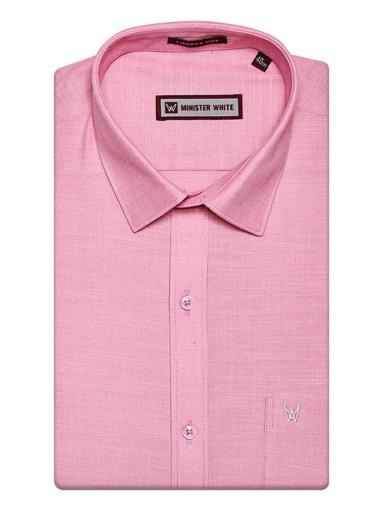 Men's Pink Shirt with Matching Fancy Border Dhoti Combo Google - Image 3