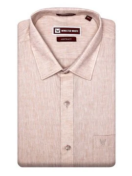 Men's Premium Cotton Linen Regular Fit Beige Shirt Abstract