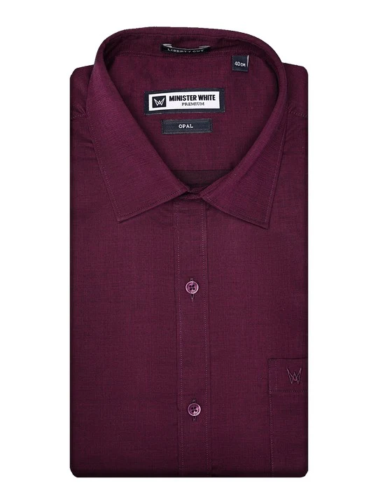 Men's Premium Cotton Regular Fit Burgandy Shirt Opal