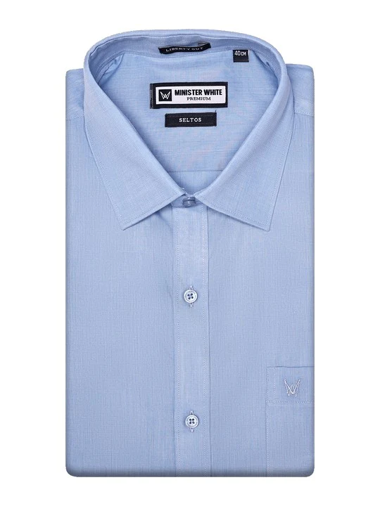Men's Premium Cotton Regular Fit Light Blue Shirt Seltas