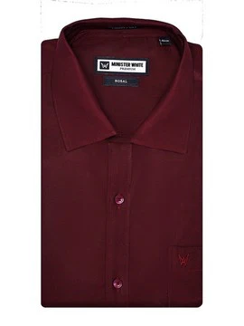 Men's Premium Cotton Regular Fit Maroon Shirt Rosal